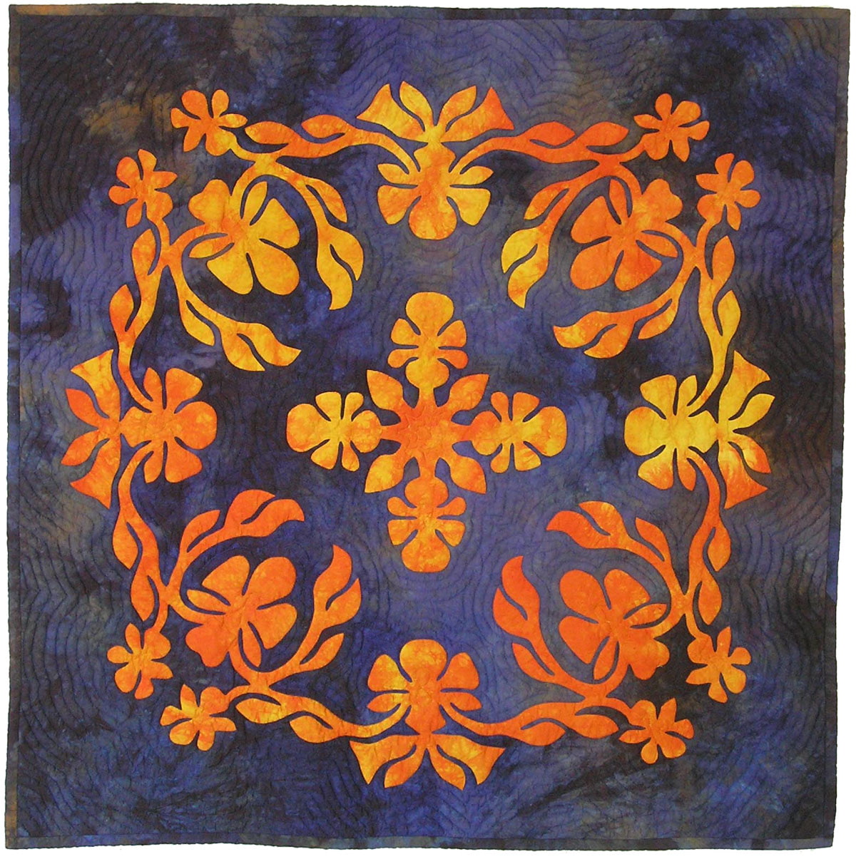 Orchid Oasis Hawaiian Wall Quilt Pattern