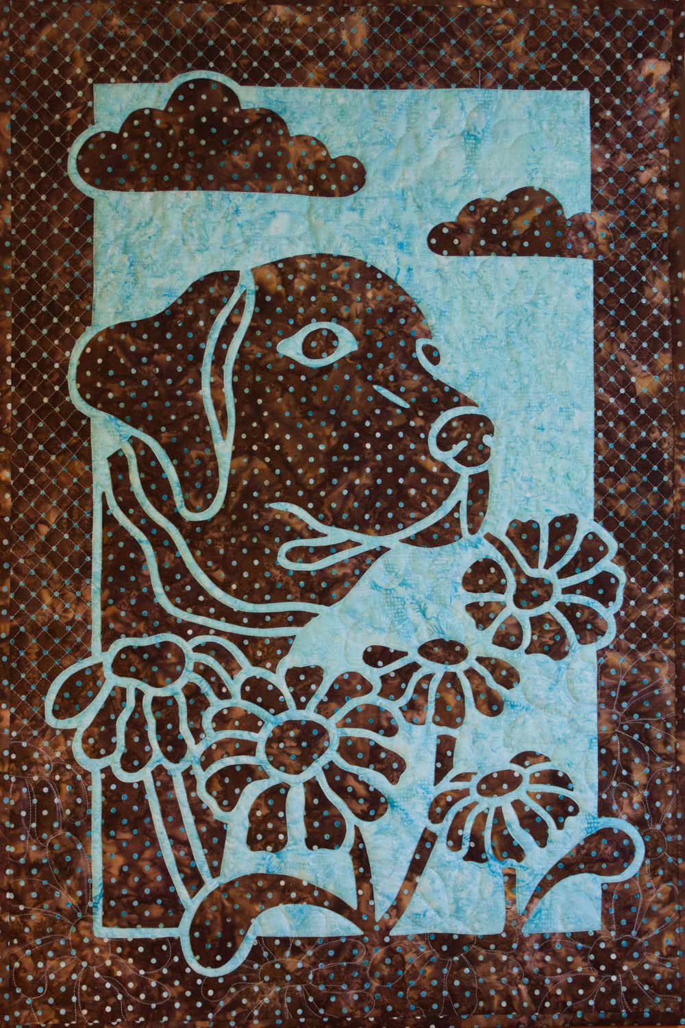 Dog and Daisy 2 Fabric Applique Quilt Pattern