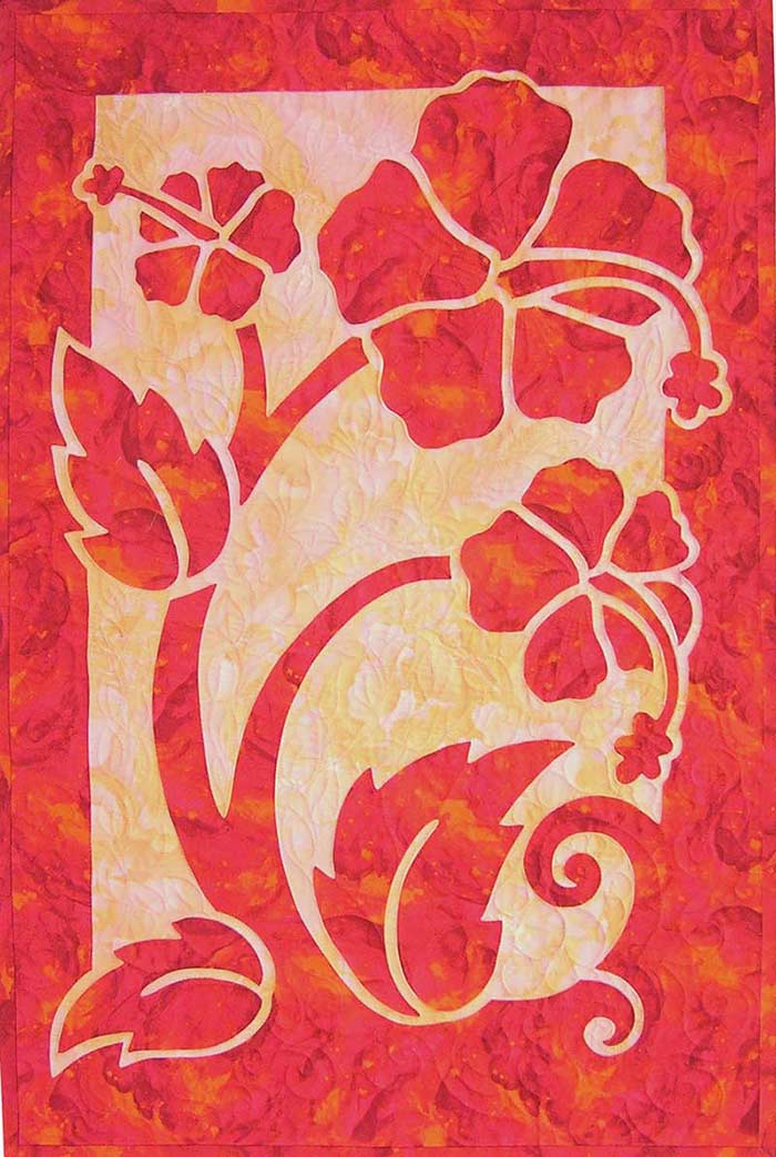 Hibiscus 2 Fabric Applique Quilt Pattern