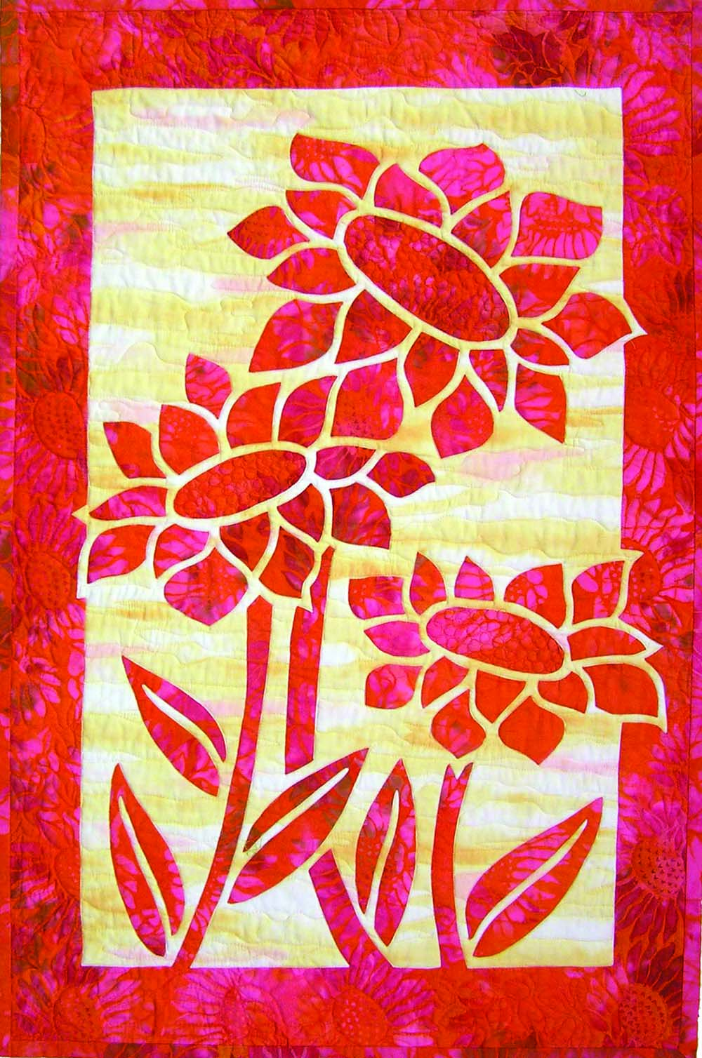 Sunflower Fields 2 Fabric Applique Quilt Pattern